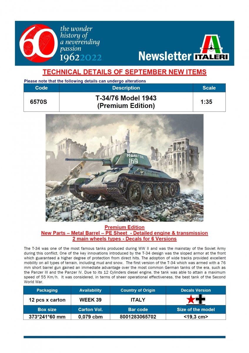 Italeri 6570 T-34/76 mod. 1943 1/35 – imagen 2