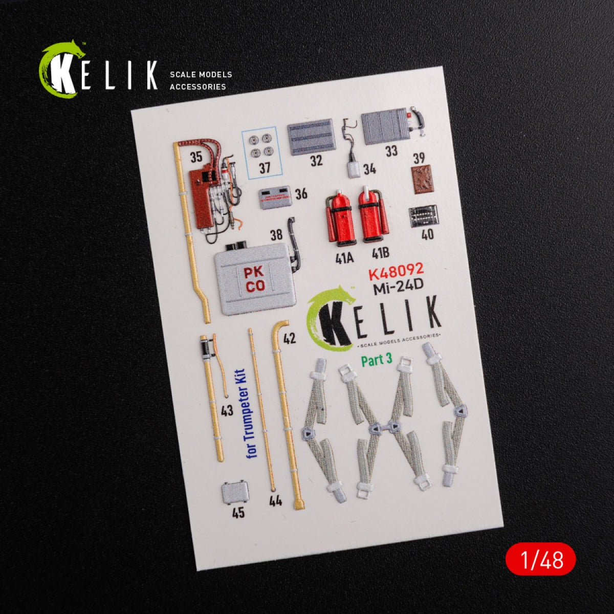 KELIK K48092 Mi-24D (Hind-D) interior 3D decals for Trumpeter kit 1/48 – imagen 4