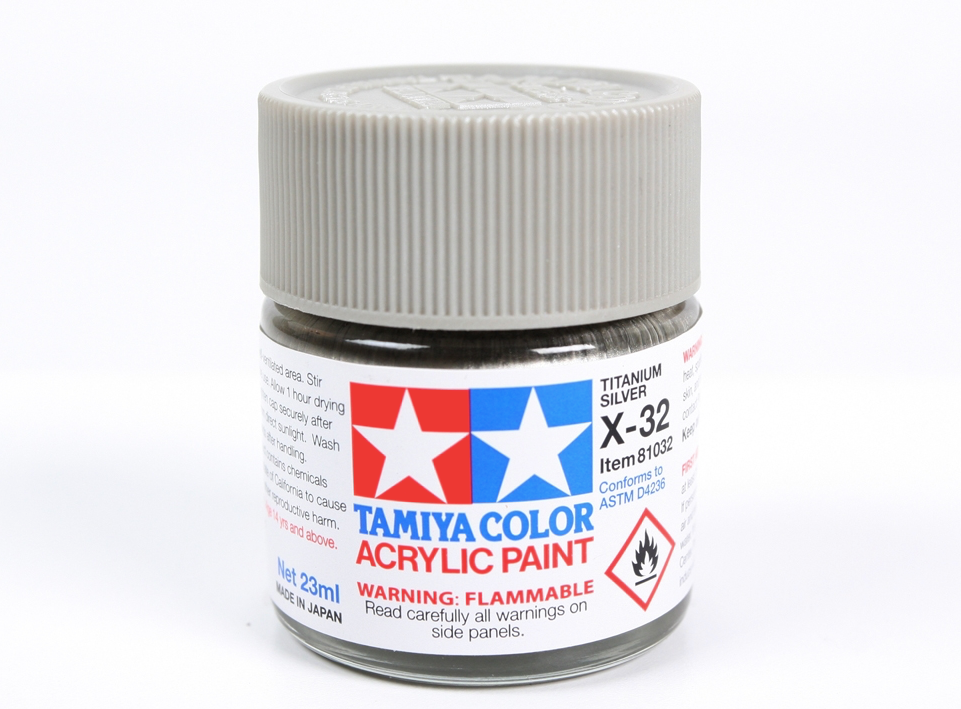 Tamiya 81032 Acrylic X-32 Titanium Silver 23ml – image 2