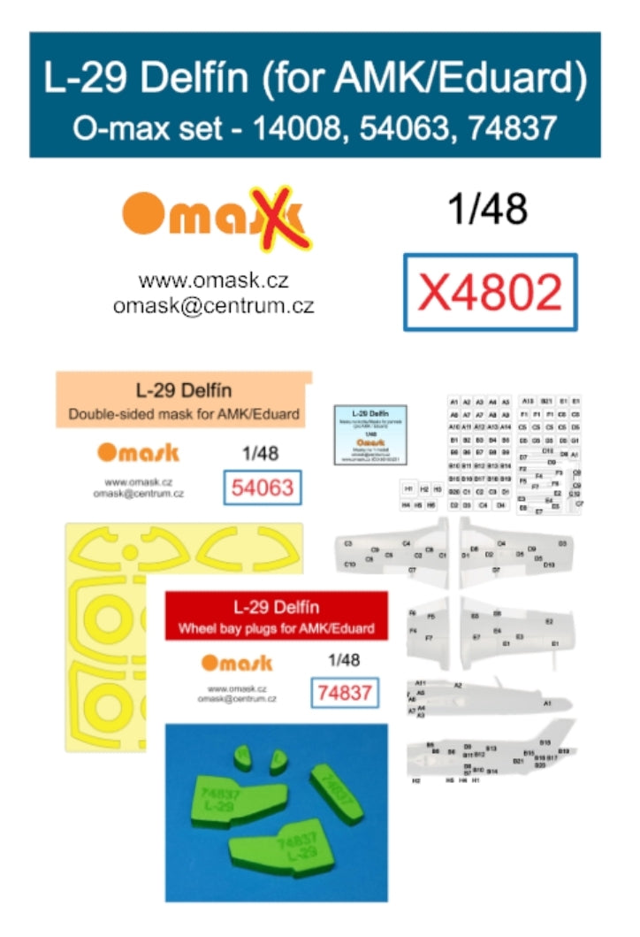 Omask X4802 L-29 Delfin O-max set for AMK/Eduard 1/48