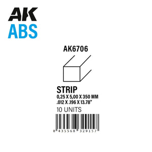 AK Interactive AK6706 STRIPS 0.25 X 5.00 X 350MM – ABS STRIP – 10 UNITS PER BAG – imagen 2