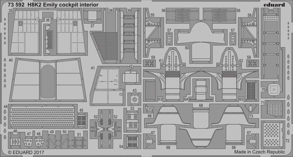 Intérieur du cockpit de l&amp;#39;Emily H8K2 d&amp;#39;Eduard 73592 HASEGAWA au 1/72 – image 2