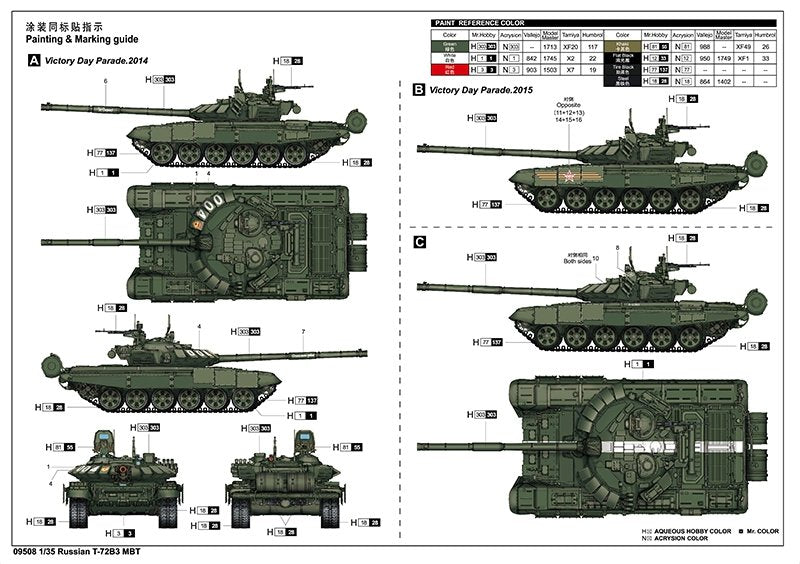 Trumpeter 09508 Russian T-72B3 MBT 1/35 – immagine 16