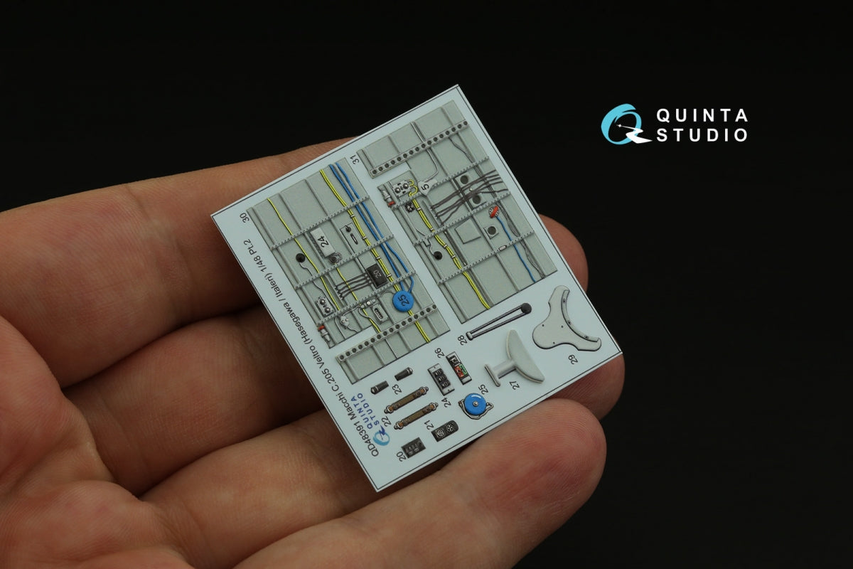Quinta Studio QD48391 Macchi C.205 Veltro 3D-Printed &amp;amp; coloured Interior on decal paper (Hasegawa/Italeri) 1/48 – imagen 5