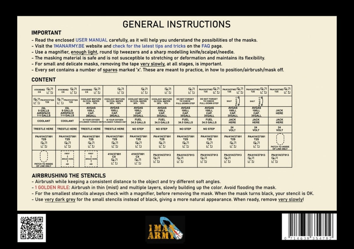 1 Man Army 48GEN301 Hurricane I/II Data Stencils 1/48 – imagen 2