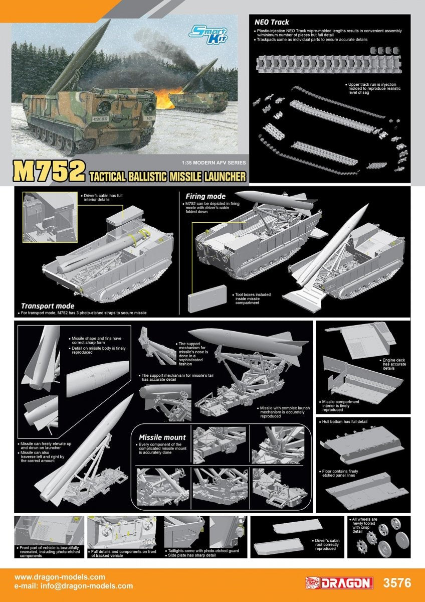 Dragon 3576 M752 TACTICAL BALLISTIC MISSILE LAUNCHER 1/35 – zdjęcie 2