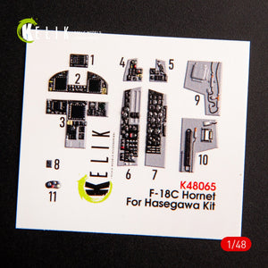 KELIK K48065 F-18C HORNET INTERIOR 3D DECALS FOR HASEGAWA KIT 1/48 – immagine 3