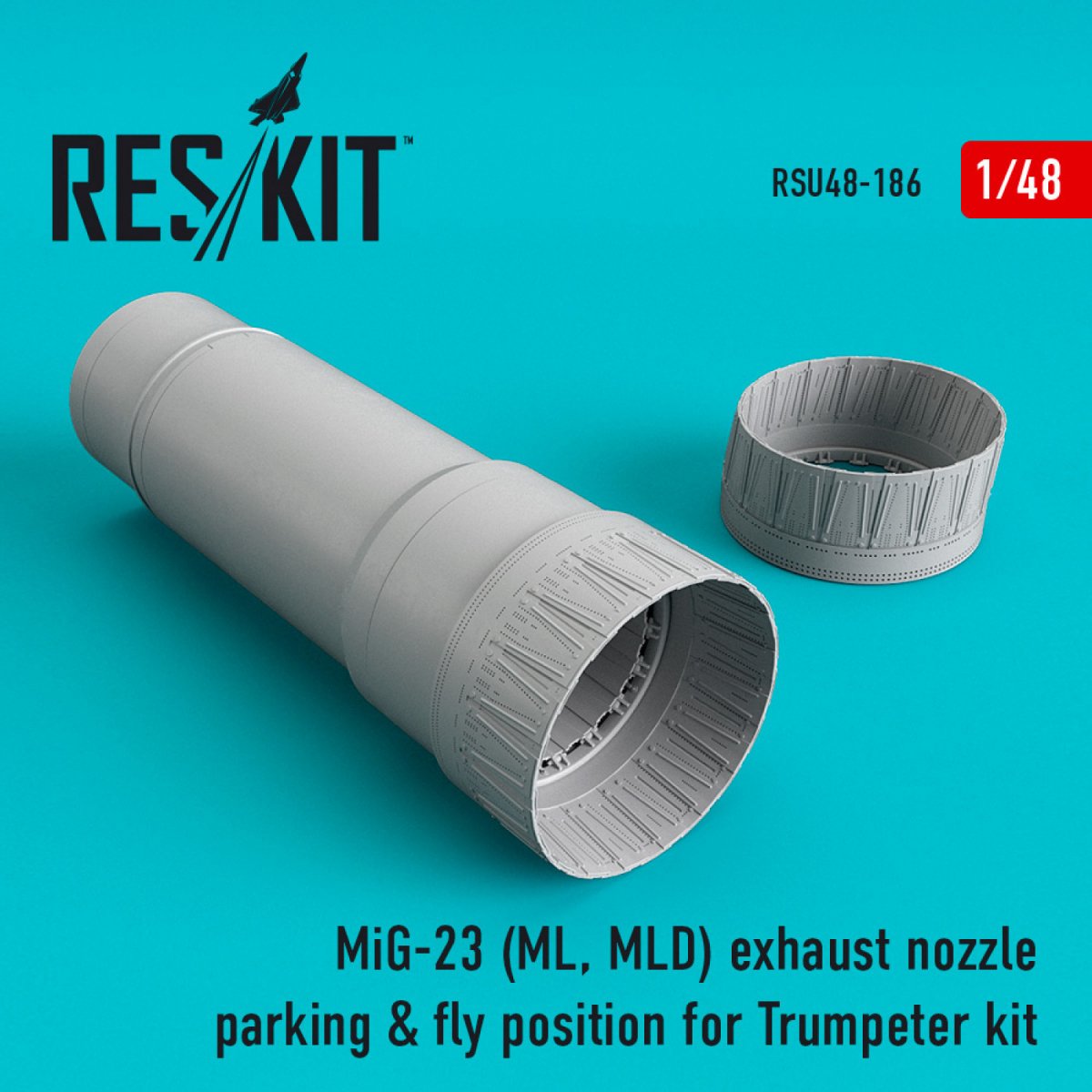 RESKIT RSU48-0186 MIG-23 (ML, MLD) EXHAUST NOZZLE PARKING & FLY POSITION FOR TRUMPETER KIT 1/48