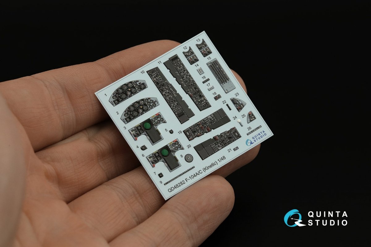 Quinta Studio QD48282 F-104A/С 3D-Printed &amp;amp; coloured Interior on decal paper (Kinetic) 1/48 – immagine 5