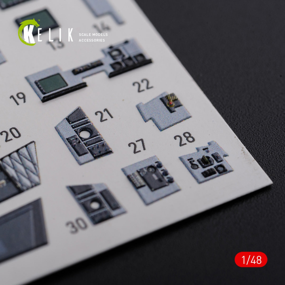 KELIK K48078 F/A-18F Super Hornet interior 3D decals for MENG kit 1/48 – immagine 6