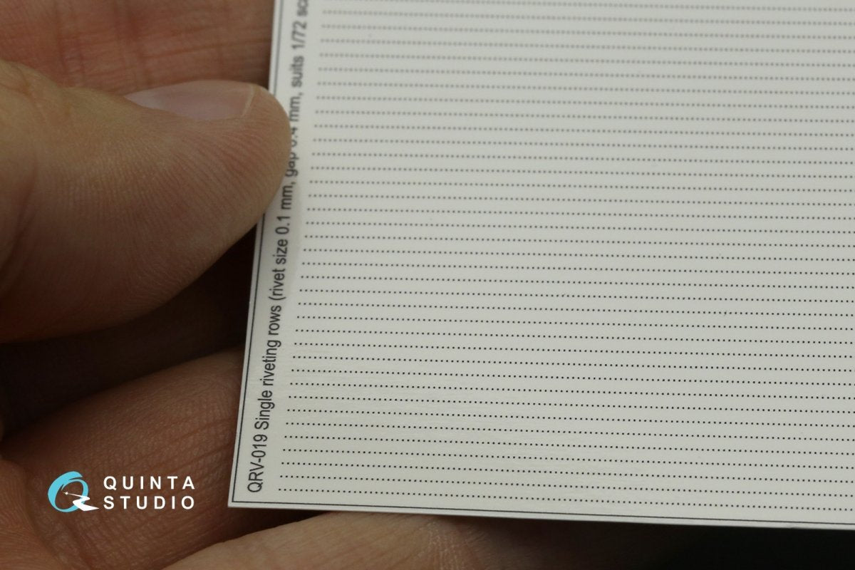 Quinta Studio QRV-019 Single riveting rows (rivet size 0.10 mm, gap 0.4 mm, suits 1/72 scale), Black color, total length 6.7 m/22 ft – zdjęcie 6