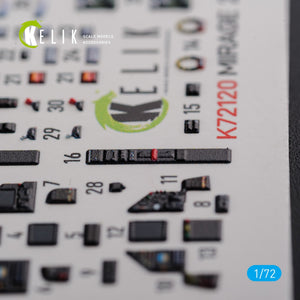 KELIK K72120 Mirage 2000D interior 3D decals forModelSvit kit 1/72 – immagine 5