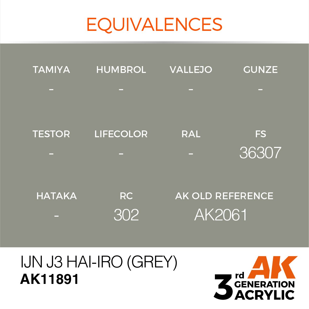 AK Interactive AK11891 IJN J3 HAI-IRO (GREY) – AIR 17ml – zdjęcie 3