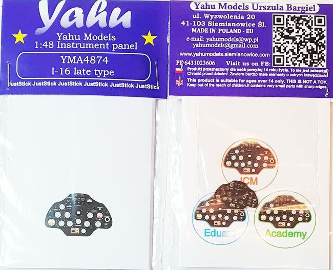 Yahu YMA4874 I-16 ICM tardif 1/48