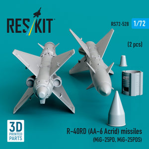 Missiles RESKIT RS72-0528 R-40RD (AA-6 « Acrid ») (2 pièces) (Impression 3D) 1/72 – image 2