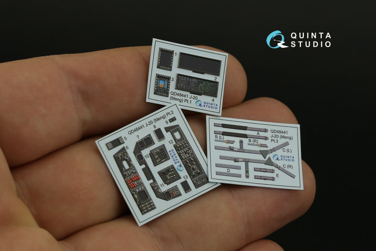 Quinta Studio QD48441 J-20 3D-Printed coloured Interior on decal paper (Meng) 1/48 – imagen 4