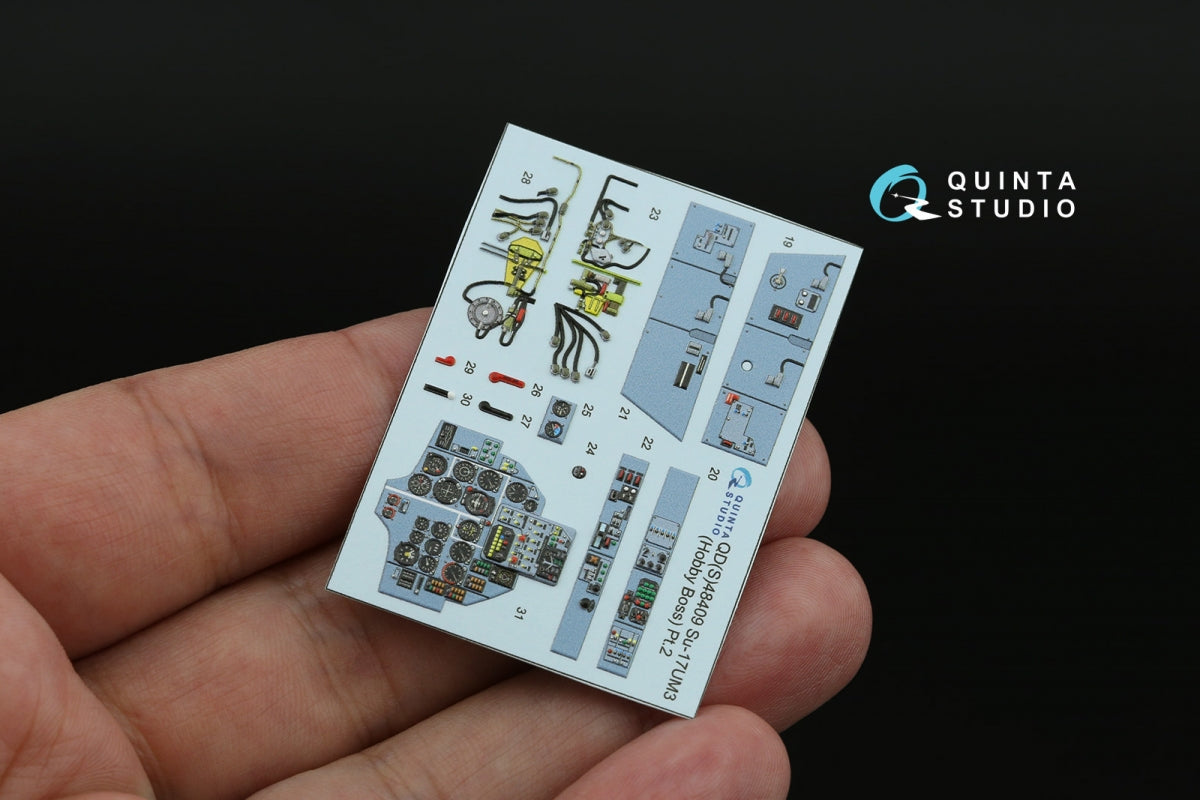 Quinta Studio QD+48409 Su-17UM3 3D-Printed &amp;amp; colored Interior on decal paper (Hobby Boss) (with 3D-printed resin parts) 1/48 – image 4