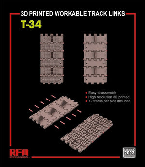 Rye Field Model 2023 T-34 - Chenilles fonctionnelles imprimées en 3D - Échelle 1/35