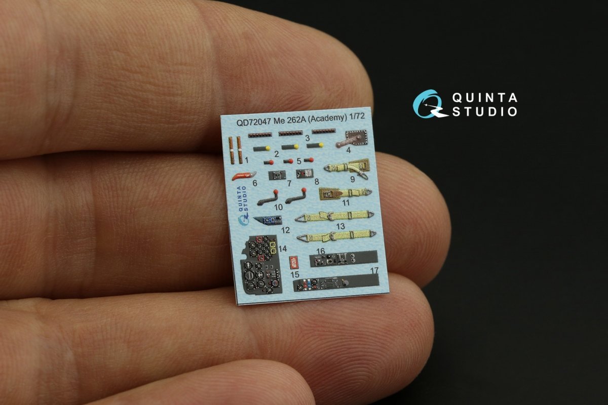 Quinta Studio QD72047 Me-262A 3D-Printed &amp;amp; coloured Interior on decal paper (Academy) 1/72 – imagen 4