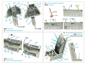 Quinta Studio QD48419 F-16D block 40 3D-Printed &amp;amp; coloured Interior on decal paper (Kinetic 2022 tool) 1/48 – imagen 2