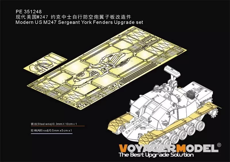 Kit de mise à niveau Voyager Model PE351248 pour maquette moderne américaine M247 Sergent York, compatible avec TAKOM 2160 au 1/35