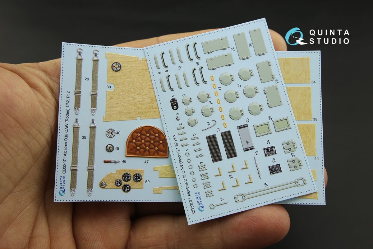 Quinta Studio QD32071 Albatros D.III OAW 3D-Printed &amp;amp; coloured Interior on decal paper (for Roden kit) 1/32 – Bild 2