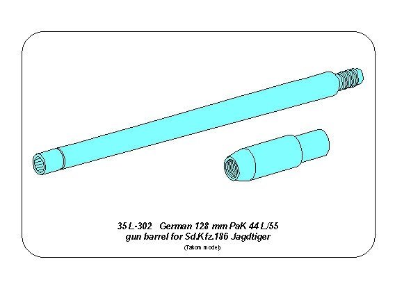 Aber 35L-302 Lufa 128mm PaK 44L/55 do działa pancernego Jagdtiger (Takom) 1/35 – immagine 2
