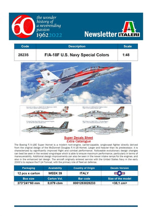 Italeri 2823 F/A-18F U.S. Navy Special Colors 1/48 – immagine 3