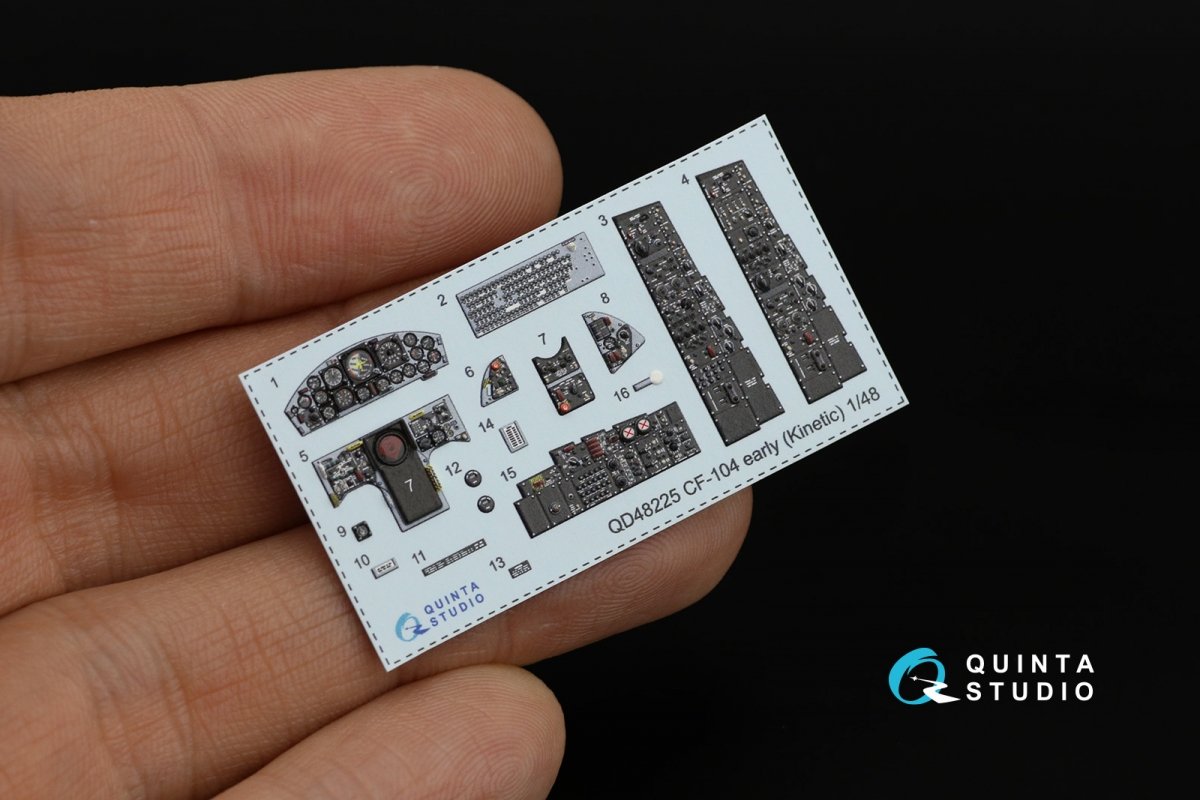 Quinta Studio QD48225 CF-104 Early 3D-Printed &amp;amp; coloured Interior on decal paper ( Kinetic ) 1/48 – immagine 8
