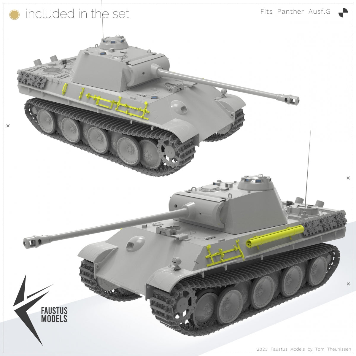 Faustus Models FM35022 Panther Ausf.G Tool Racks [Open] 1/35