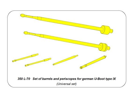 Aber 350L-70 Zestaw luf i peryskopów do typ IX 1/350 – immagine 2