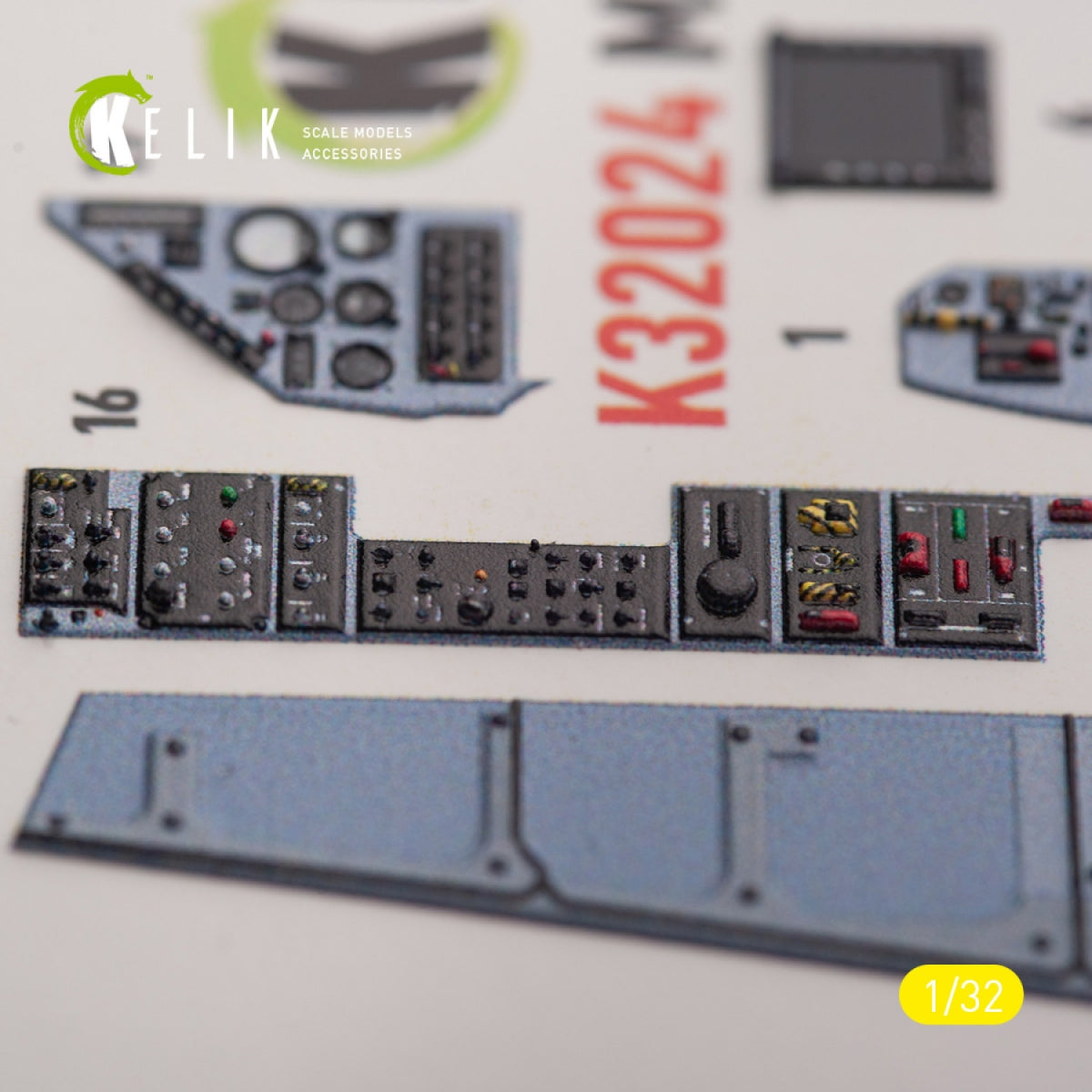 KELIK K32024 Mirage 2000C - interior 3D decals for Kitty Hawk/Zimi models kit 1/32 – zdjęcie 7