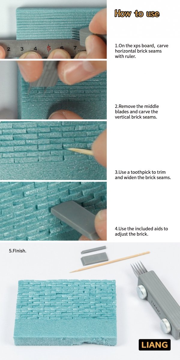 Liang 0227 Model Brick Graver for Dioramas – imagen 7
