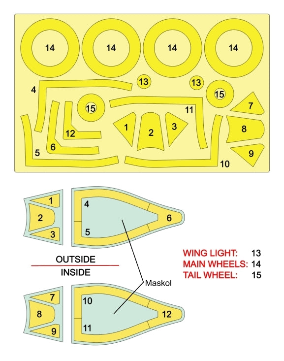 Omask 54060 P-47D Thunderbolt double-sided mask (for Miniart) 1/48 – imagen 2