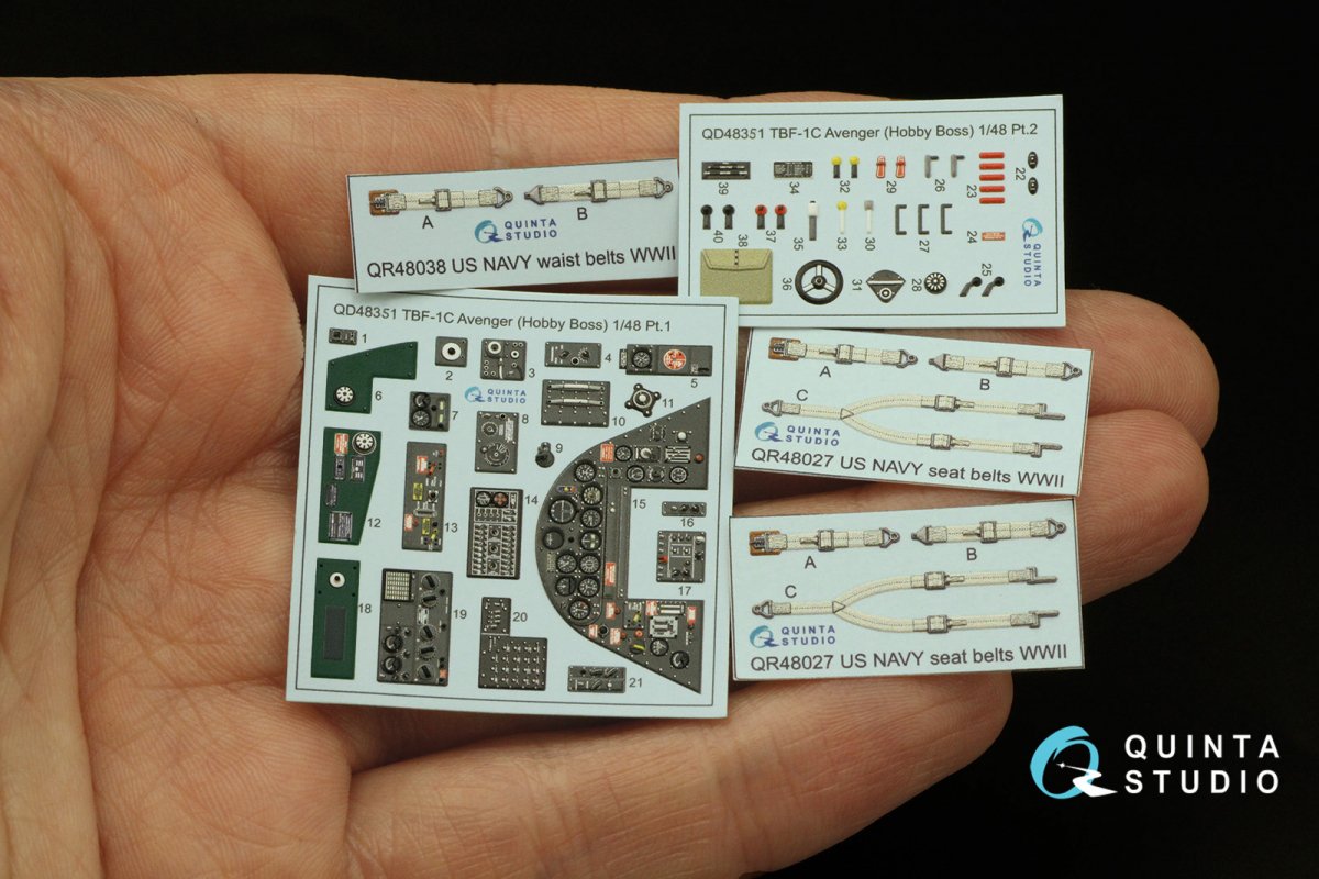 Quinta Studio QD48351 TBF-1C 3D-Printed &amp;amp; coloured Interior on decal paper (Hobby Boss) 1/48 – imagen 2
