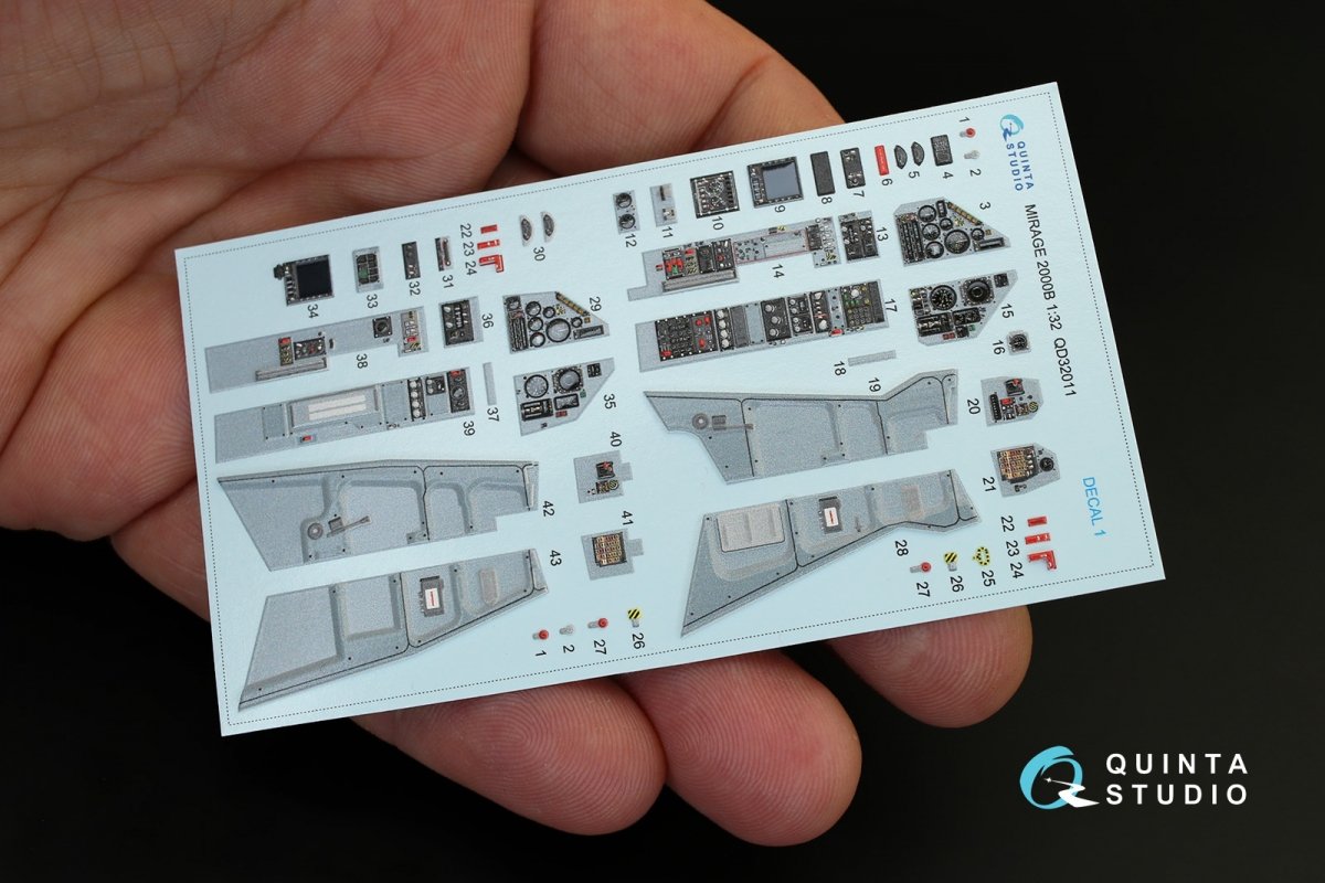 Quinta Studio QD32011 Mirage 2000B 3D-Printed &amp;amp; coloured Interior on decal paper (for Kitty Hawk kit) 1/32 – zdjęcie 3