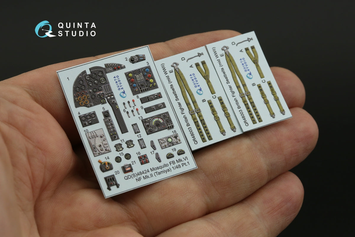 Quinta Studio QD48424 Mosquito FB Mk.VI/NF Mk.II 3D-Printed coloured Interior on decal paper (Tamiya) 1/48 – imagen 8