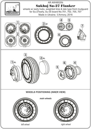 Armory Models AW48020b Sukhoj Su-27 Flanker wheels 1/48 – Bild 6
