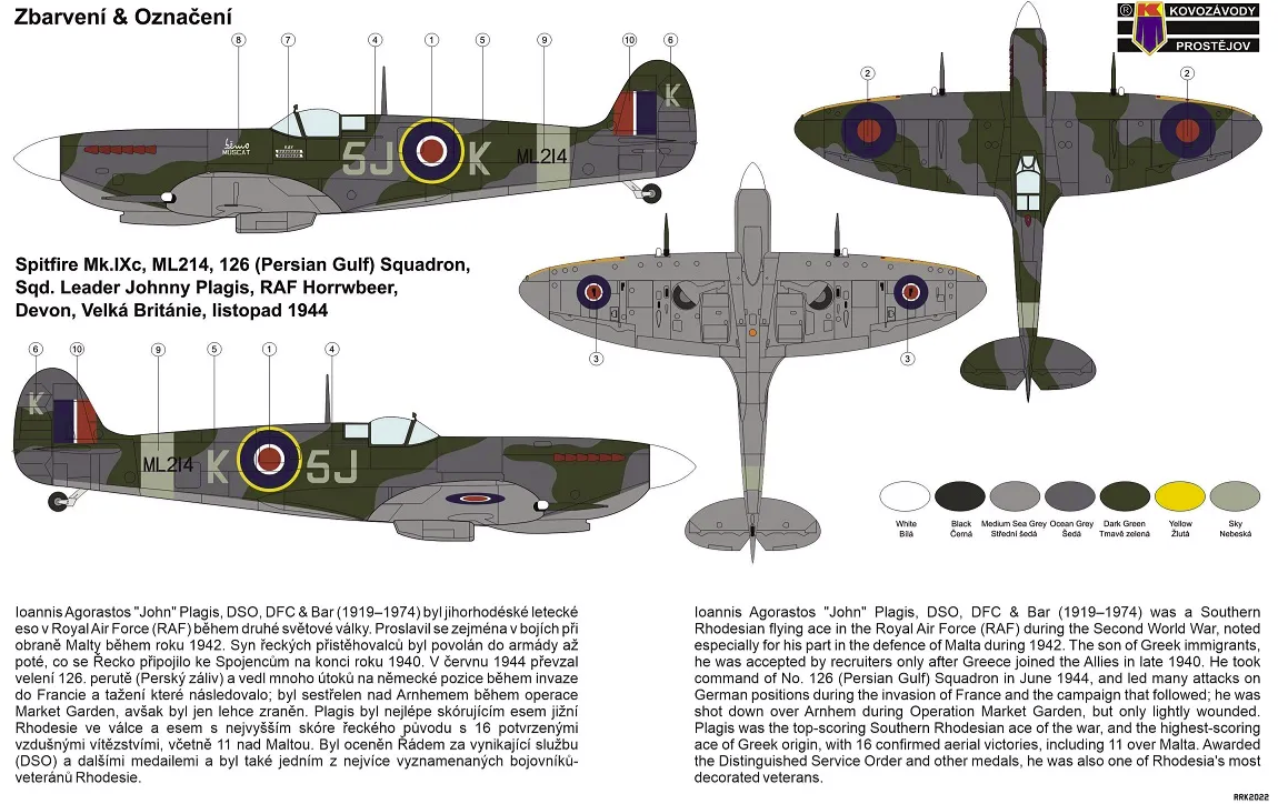 Kovozavody Prostejov CLK0006 Spitfire IXc Johnny Plagis 1/72 – Bild 2
