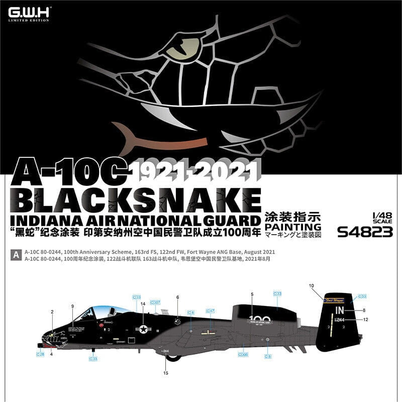 Maquette Great Wall Hobby S4823 A-10C Blacksnake de la Garde nationale aérienne de l&amp;#39;Indiana au 1/48 – image 4