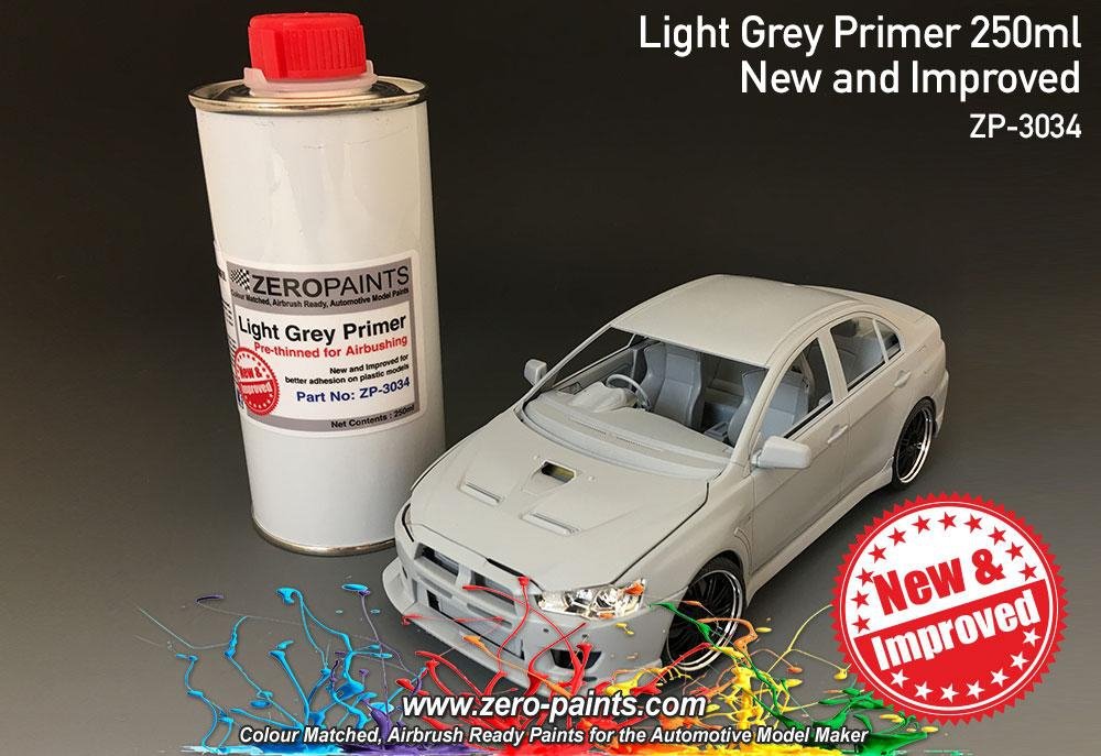 Zero Paints ZP-3034 Light Gray Primer 250ml Airbrush Ready - New and Improved