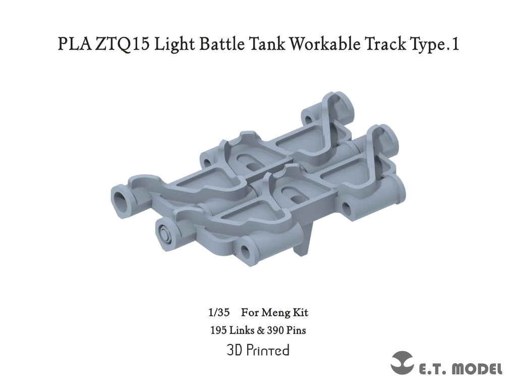 E.T. Model P35-414 PLA ZTQ15 Light Battle Tank Workable Track Type.1 1/35