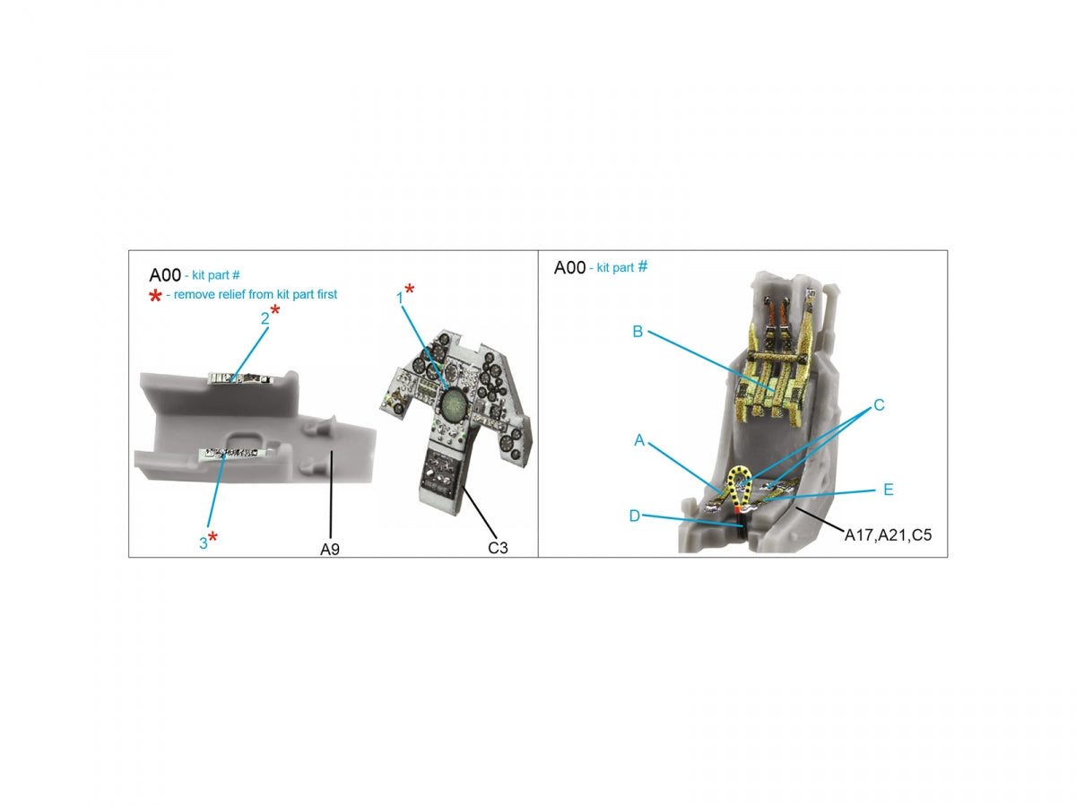 Quinta Studio QD72126 AV-8A early 3D-Printed coloured Interior on decal paper (Airfix) 1/72 – Bild 2