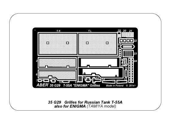 Aber 35G29 Grilles for Russian Tank T-55A also for T-55 ENIGMA 1/35 – imagen 8