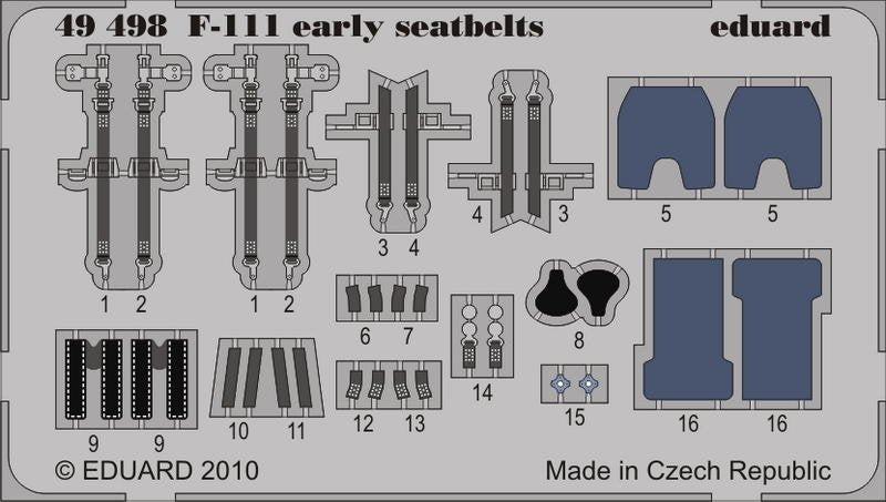 Eduard 49498 Ceintures de sécurité pour F-111 (première génération) 1/48 Hobby Boss