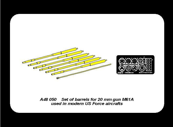 Aber A48 050 Set of barrels for 20 mm gun M61A1used in modern US Force aircrafts 1/48 – imagen 11