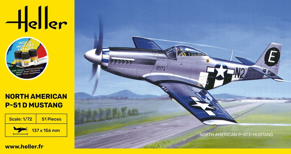 Heller 56268 North American P-51 D Mustang - Starter Kit 1/72