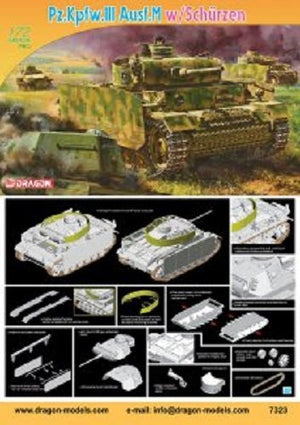 Dragon 7323 Pz.Kpfw.III Ausf.M w/Schurzen 1/72 – imagen 3