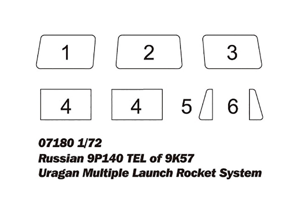 Trumpeter 07180 Russian 9P140 TEL of 9K57 Uragan Multiple Launch Rocket System 1/72 – image 4