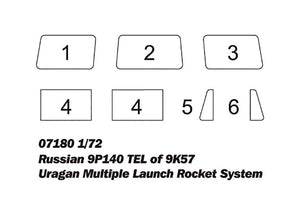Trumpeter 07180 Russian 9P140 TEL of 9K57 Uragan Multiple Launch Rocket System 1/72 – image 4